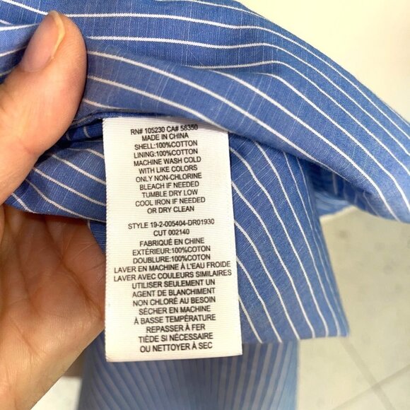 Joie Hepzibah Midi Wrap Dress Womens Size Medium Asymmetric Striped Cotton Voile - Picture 11 of 11